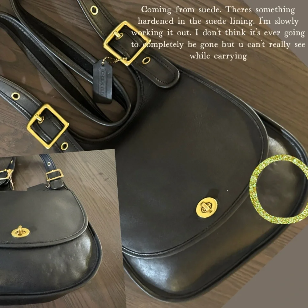 Vintage Coach Black Saddle Bag 9988 - Picture 9 of 10